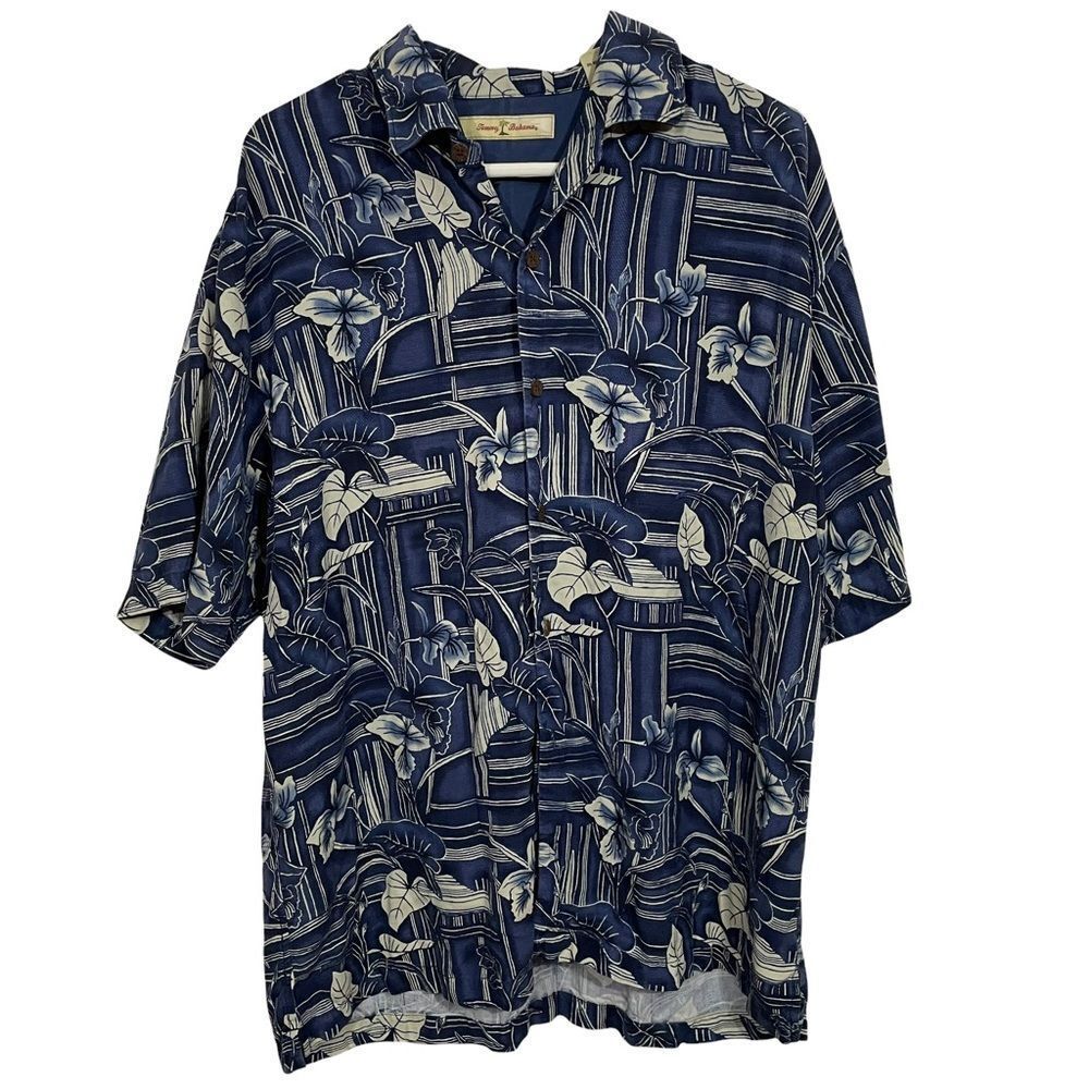 Tommy Bahama 100% Silk Floral Button Down Shirt